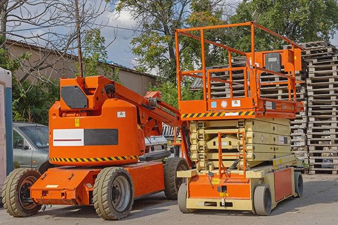 busy forklift activity in a well-maintained warehouse facility in Cherry Valley, CA